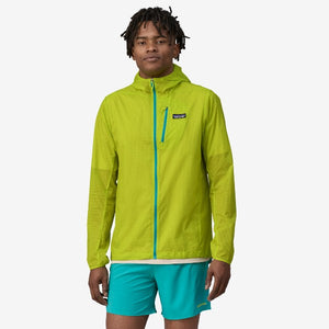Front on-model men's phosphorous green Patagonia Houdini jacket