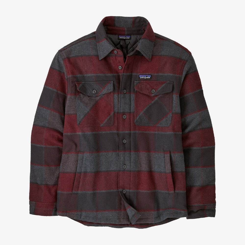 Men's Patagonia Lightweight Insulated Fjord Flannel Shirt in William: Ink Black colour