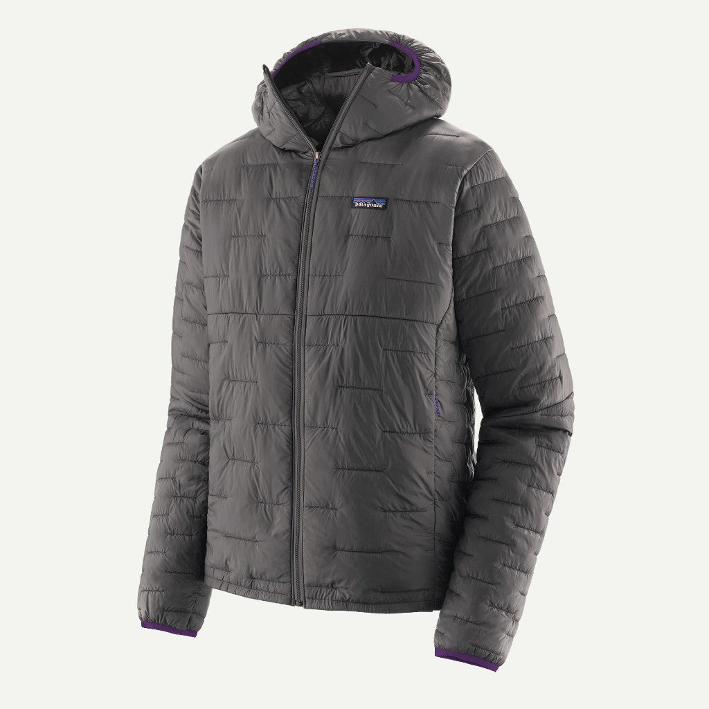 Men's grey Patagonia Micro Puff hoody jacket