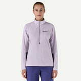 Front view of women`s Patagonia Nano-Air Ultralight pullover in foxglove purple colour