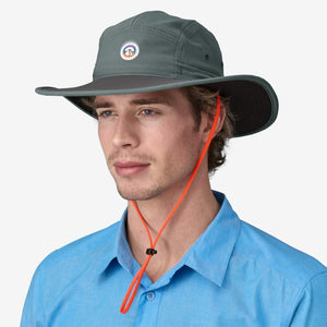 Front on-model view of Patagonia Quandary Brimmer Hat in nouveau green