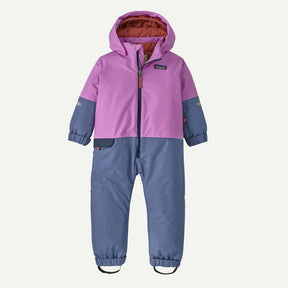 Purple Patagonia baby snow pile one-piece suit