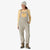 Front on-model view of Patagonia Synchilla Fleece Jumpsuit in oatmeal heather colour