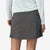 Back on-model view of women's Patagonia Tech Skort in forage grey