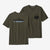 Back and front of men's patagonia waterline pocket t-shirt in basin green