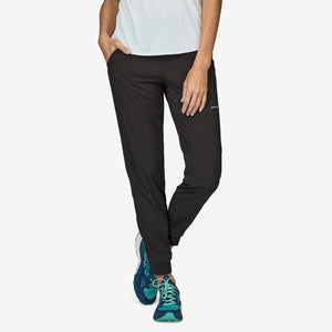 Front view of women's black patagonia terrebonne joggers