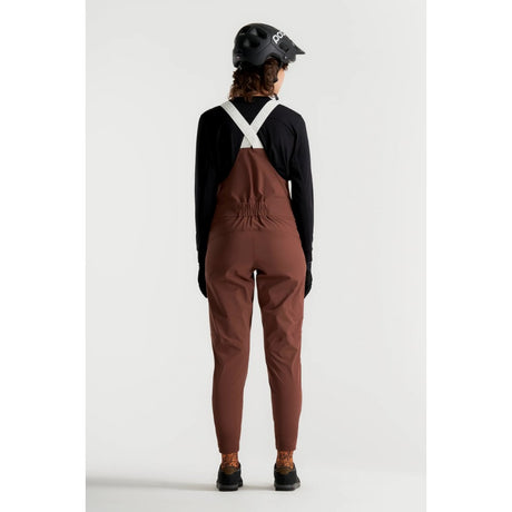 Back view of Peppermint Cycling Co. bike overalls in espresso