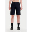 Front on-model view of women's black Peppermint Cycling mountain bike shorts