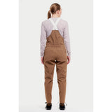 Back on-model view of women's brown Peppermint Cycling overalls