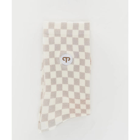 Peppermint Cycling socks with checkered pattern