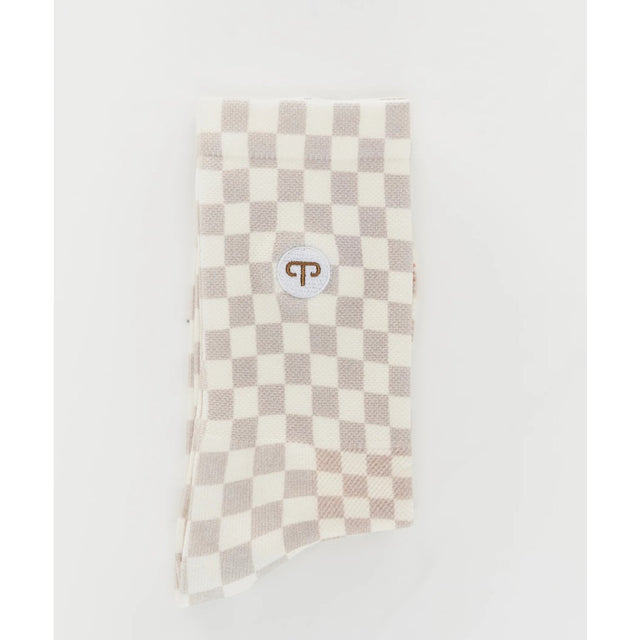 Peppermint Cycling socks with checkered pattern
