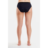 Back on-model view of women's black Peppermint Cycling padded underwear