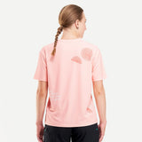 Back on-model view of women's grapefruit Peppermint Cycling t-shirt