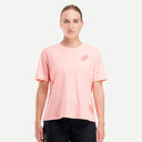 Front on-model view of women's grapefruit Peppermint Cycling t-shirt