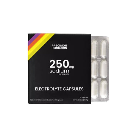 Pack of Precision Hydration electrolyte capsules with packaging