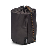 Black drawstring bag with primus lite ultra stove set packed inside