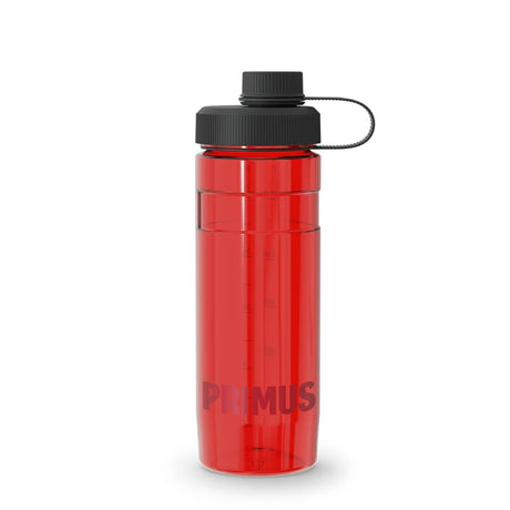 Red Primus Kvarts water bottle with black drink lid