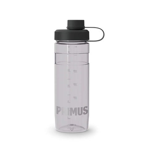 Clear Primus Kvarts water bottle with black drink lid