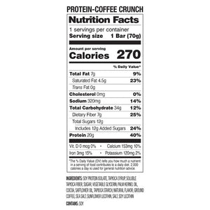 Coffee crunch Probar protein bar nutrition facts