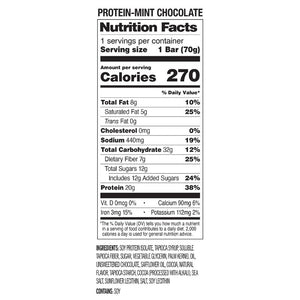 Mint chocolate Probar protein bar nutrition facts