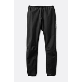 Front view of black Rab Phantom waterproof pants