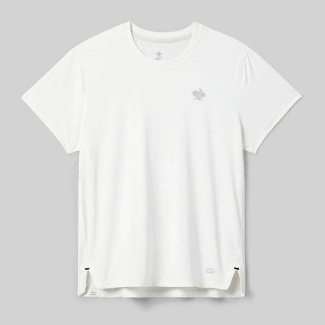 Front view of rabbit UPF Tee SS women's in snow white colour