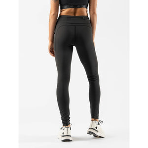 Backon-model view of women's black Rabbit Running Defroster tights