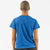 Back view of women's rabbit cropped EZ Tee in classic blue