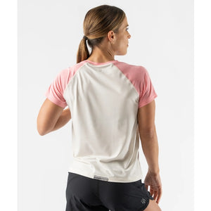 Back view of women's Mother Runner rabbit EZ Tee cropped shirt