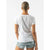 Back view of women's white rabbit running EZ Tee Perf Ice t-shirt