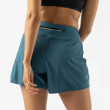 Back view of rabbit running hopper shorts in mediterranea colour