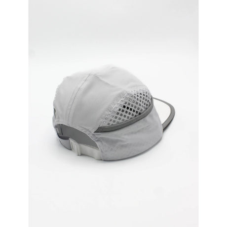 Back view of white rabbit running ice hat