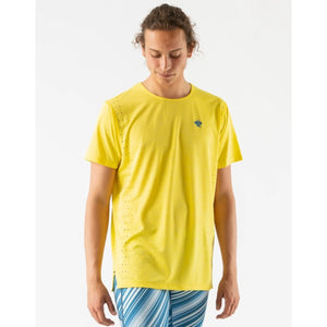 Front view of men's rabbit Race Pace Tee in yellow