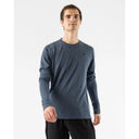 Front view of men's rabbit Outrun long sleeve in Dress Blues colour
