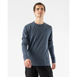 Front view of men's rabbit Outrun long sleeve in Dress Blues colour