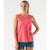 Front view of women's rabbit race pace tank in coral
