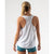 Back view of women's rabbit race pace tank in white