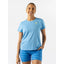 Front view of women's azure blue Rabbit Running race pace t-shirt