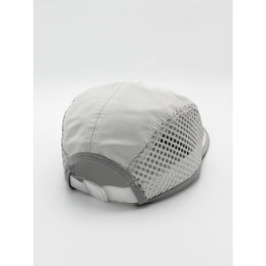 Back view of rabbit white vent mesh running hat