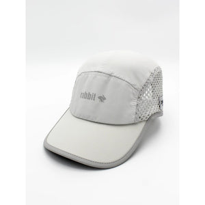 Front view of rabbit white vent mesh running hat