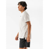 Side view of rabbit running UPF t-shirt in quiet grey colour