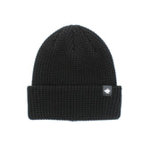 Black waffle knit beanie