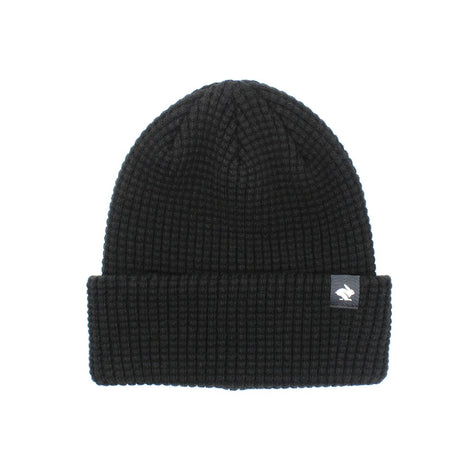 Black waffle knit beanie
