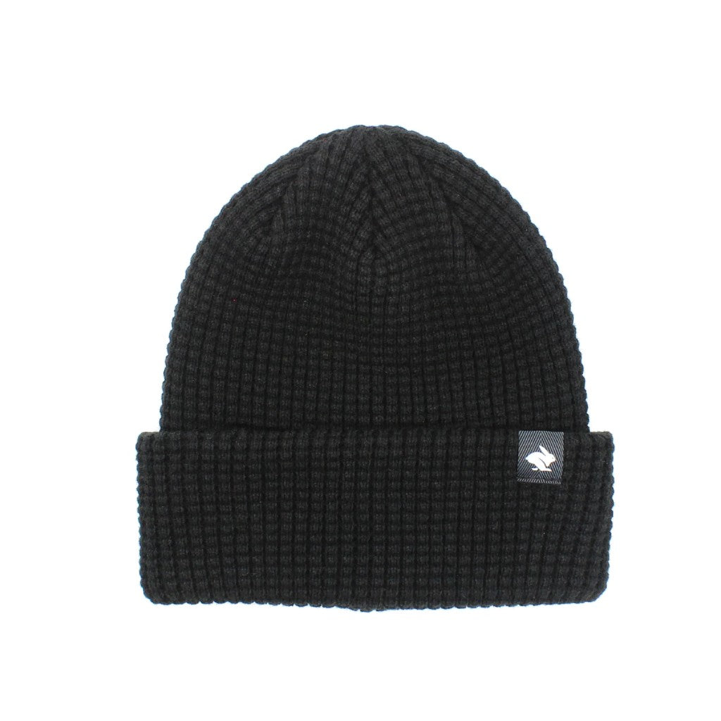 Black waffle knit beanie