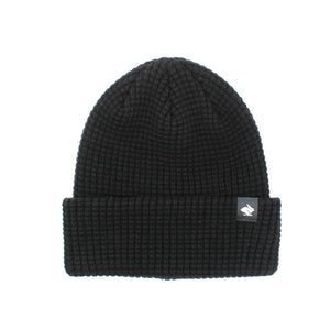 Black waffle knit beanie
