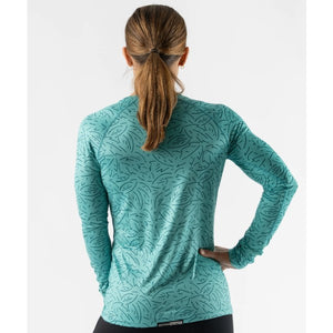 Back view of women's rabbit EZ Tee LS shirt in Latigo Bay