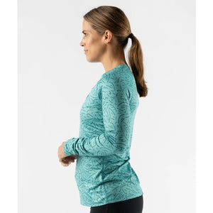 Side view of women's rabbit EZ Tee LS shirt in Latigo Bay