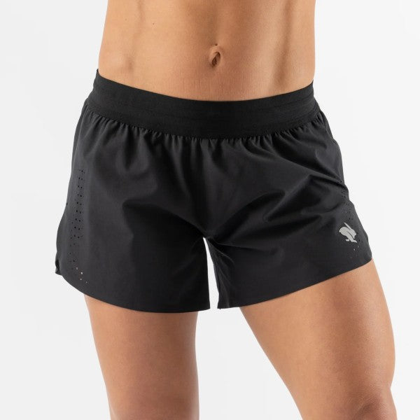 Front view of women's rabbit Fuel n' Fly shorts in black