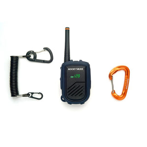 Rocky Talkie radio and carabiner and leash