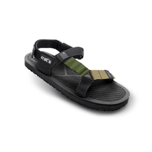 rrat's T-Outdoor sandal w/ black/beige/green straps